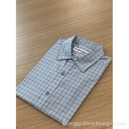 Male spandex long sleeve check shirt